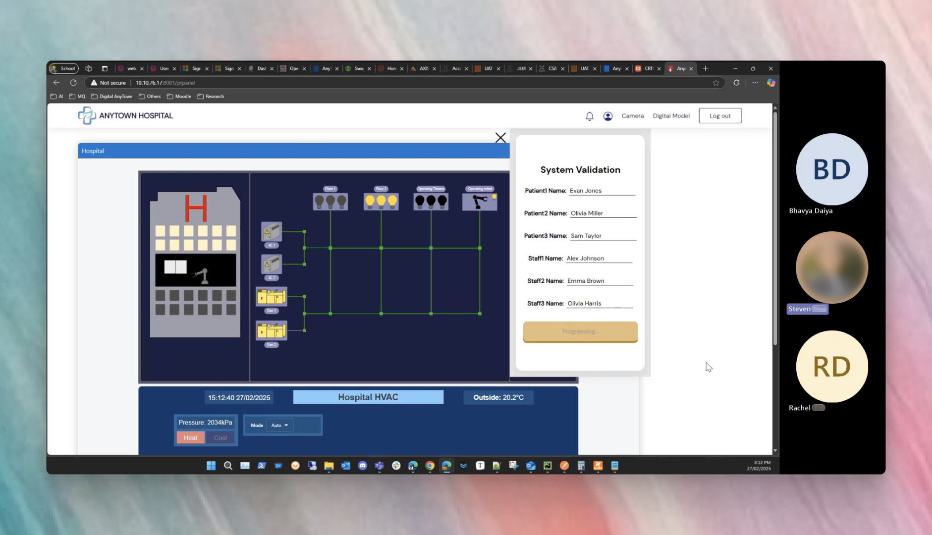 Wireframe of Cyber Range simulation interface